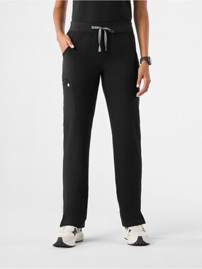 Figs Straight-Leg Black Utility Scrub Pants